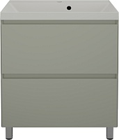 Style Line Тумба с кварцевой раковиной жасмин Манхэттен 70 Plus эмаль олива матовая